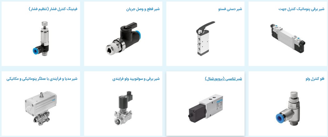 تصویری از دسته بندی شیر برقی در سایت توان تکنیک